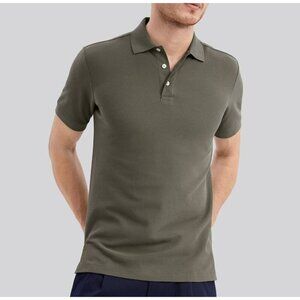 Handvaerk Pique Olive Green Short Sleeve Polo Size M